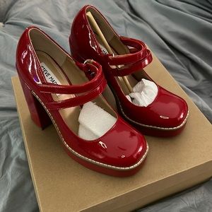 Steve Madden Red Chunky Heels